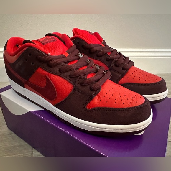 Nike SB Dunk Low Pro Fruity Pack Cherry DM0807-600 Burgundy Crush Team Red Sz 12 - Picture 4 of 13